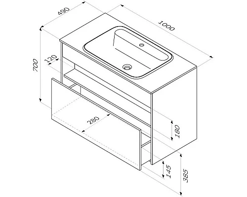 Заказать Тумба белый глянец 100 см Am.Pm Func M8FFUX1001WG в магазине сантехники Santeh-Crystal.ru