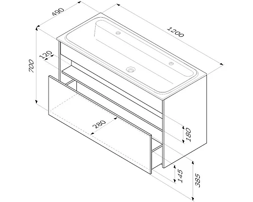 Купить Тумба темное дерево 120 см Am.Pm Func M8FFUX1201OF в магазине сантехники Santeh-Crystal.ru