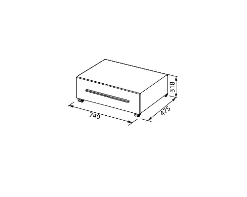 Купить Тумба подкатная венге 74 см Aquanet Нота 00170746 в магазине сантехники Santeh-Crystal.ru