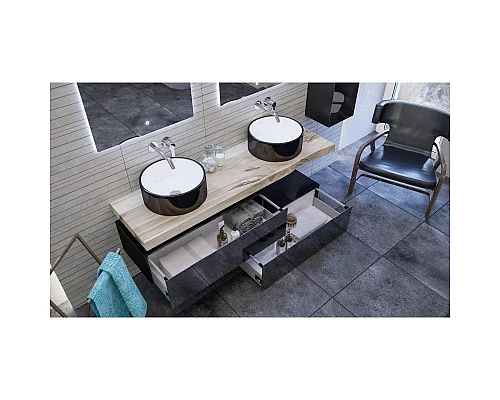 Приобрести Тумба черный глянец 96 см Velvex Felay tpFEL.95-44.213 в магазине сантехники Santeh-Crystal.ru