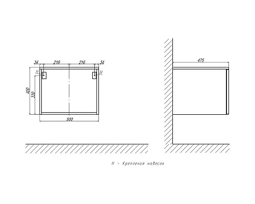 Заказать Тумба белый матовый 50 см Velvex Unique Unit tpUNI.50.H40.Y.VY-211 в магазине сантехники Santeh-Crystal.ru