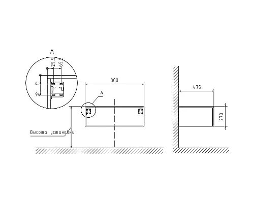Заказать Тумба шампань 80 см Velvex Unique Unit tpUNI.80.H27.Y-221 в магазине сантехники Santeh-Crystal.ru