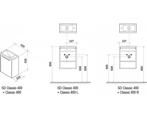 Купить Тумба 40 см береза Ravak SD Classic 400 X000000417 в магазине сантехники Santeh-Crystal.ru