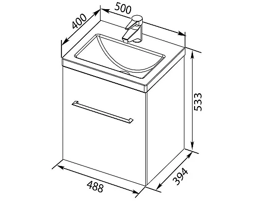 Купить Тумба белый 48,8 см Aquanet Порто 00195729 в магазине сантехники Santeh-Crystal.ru