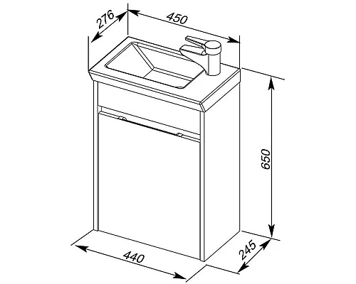Заказать Тумба белый 44 см Aquanet Дувр 00182607 в магазине сантехники Santeh-Crystal.ru