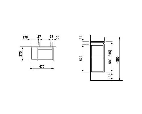 Заказать Тумба белый матовый 47 см Laufen Pro 4.8300.1.095.475.1 в магазине сантехники Santeh-Crystal.ru
