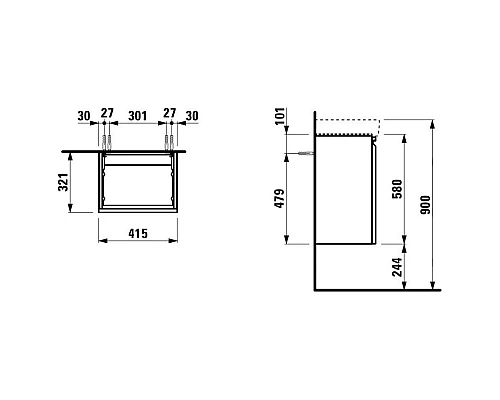 Приобрести Тумба белый матовый 41,5 см Laufen Pro 4.8330.2.096.463.1 в магазине сантехники Santeh-Crystal.ru