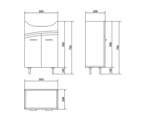 Приобрести Тумба белый глянец 50 см Cersanit Erica New SU-ERN-ERI55 в магазине сантехники Santeh-Crystal.ru