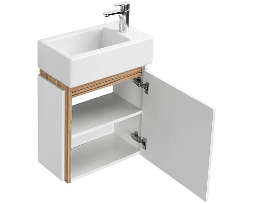 Купить Тумба белый глянец/эбони светлый 44,7 см Акватон Эклипс 1A172801EK49R в магазине сантехники Santeh-Crystal.ru