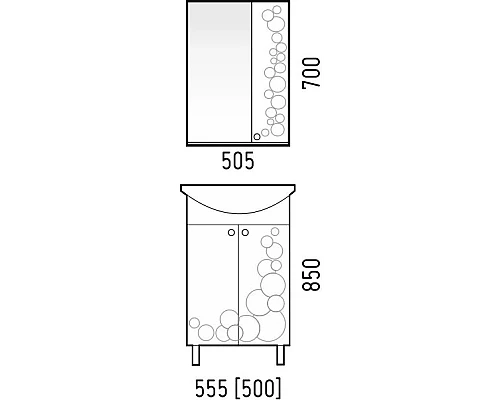 Приобрести Тумба с раковиной белый глянец 55,5 см Corozo Орфей SETSD-00000360/SD-00000065 в магазине сантехники Santeh-Crystal.ru