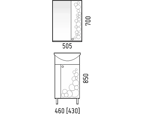 Заказать Тумба с раковиной белый глянец 46 см Corozo Орфей SETSD-00000384/SD-00000088 в магазине сантехники Santeh-Crystal.ru