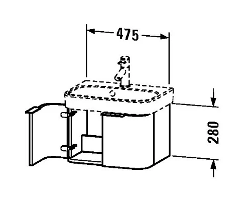 Приобрести Тумба лен 47,5 см Duravit Happy D.2 H2626807575 в магазине сантехники Santeh-Crystal.ru