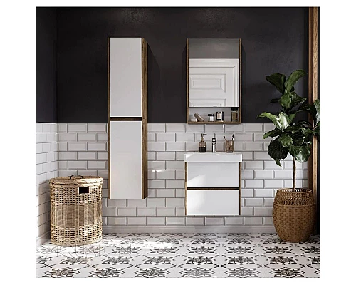 Заказать Тумба белый глянец/дуб рустикальный 53,2 см Акватон Сканди 1A251701SDZ90 в магазине сантехники Santeh-Crystal.ru