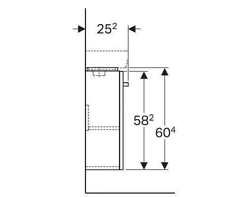 Приобрести Тумба белый глянец/белый матовый 34,8 см Geberit Renova Compact 862040000 в магазине сантехники Santeh-Crystal.ru