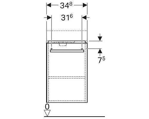 Приобрести Тумба белый глянец/белый матовый 34,8 см Geberit Renova Compact 862040000 в магазине сантехники Santeh-Crystal.ru