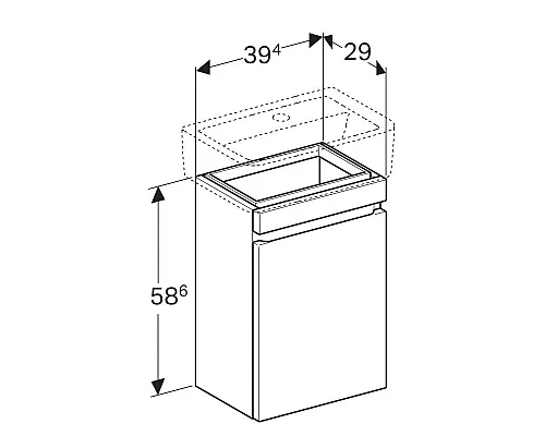 Купить Тумба темно-серый матовый 39,4 см Geberit Renova Plan 869046000 в магазине сантехники Santeh-Crystal.ru