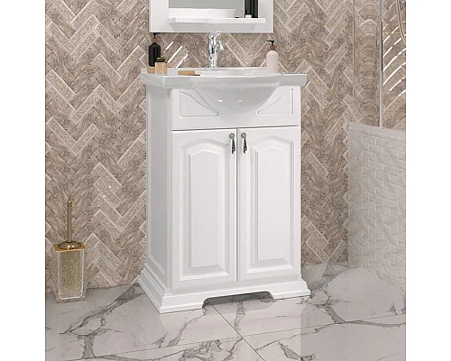 Приобрести Комплект мебели белый матовый 55,5 см Opadiris Риспекто в магазине сантехники Santeh-Crystal.ru