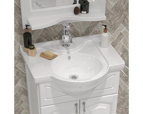 Приобрести Комплект мебели белый матовый 55,5 см Opadiris Риспекто в магазине сантехники Santeh-Crystal.ru