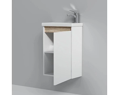 Приобрести Комплект мебели белый глянец 55 см Am.Pm X-Joy M85AFHX0451WG + M85AWCC0452WG + M91AMOX0553WG в магазине сантехники Santeh-Crystal.ru