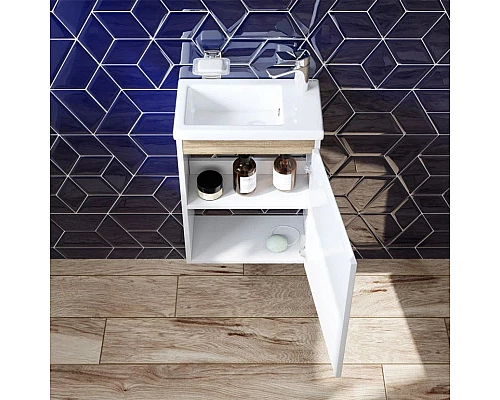 Купить Комплект мебели белый глянец 55 см Am.Pm X-Joy M85AFHX0451WG + M85AWCC0452WG + M91AMOX0551WG в магазине сантехники Santeh-Crystal.ru