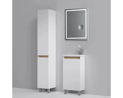 Приобрести Тумба с раковиной белый глянец 45 см Am.Pm X-Joy M85AFSX0451WG + M85AWCC0452WG в магазине сантехники Santeh-Crystal.ru