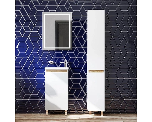 Приобрести Тумба с раковиной белый глянец 45 см Am.Pm X-Joy M85AFSX0451WG + M85AWCC0452WG в магазине сантехники Santeh-Crystal.ru