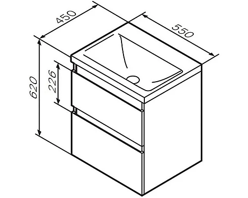 Заказать Комплект мебели белый глянец 55 см Am.Pm X-Joy M85AFHX0552WG + M85AWCC0552WG + M91AMOX0553WG в магазине сантехники Santeh-Crystal.ru