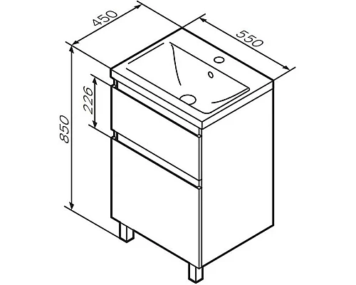 Купить Комплект мебели белый глянец 55 см Am.Pm X-Joy M85AFSX0552WG + M85AWCC0552WG + M91AMOX0553WG в магазине сантехники Santeh-Crystal.ru