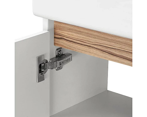 Купить Комплект мебели белый глянец/эбони светлый 46 см Акватон Эклипс 1A172801EK49L + 1WH301972 + 1A129002EK010 в магазине сантехники Santeh-Crystal.ru