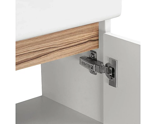 Купить Комплект мебели белый глянец/эбони светлый 46 см Акватон Эклипс 1A172801EK49R + 1WH301972 + 1A129002EK010 в магазине сантехники Santeh-Crystal.ru