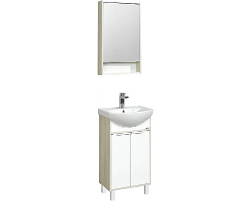 Приобрести Комплект мебели белый глянец/ясень фабрик 50,5 см Акватон Рико 1A212401RIB90 + 1WH207781 + 1A212302RIB90 в магазине сантехники Santeh-Crystal.ru