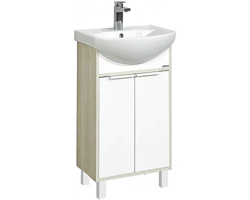 Приобрести Комплект мебели белый глянец/ясень фабрик 50,5 см Акватон Рико 1A212401RIB90 + 1WH207781 + 1A212302RIB90 в магазине сантехники Santeh-Crystal.ru