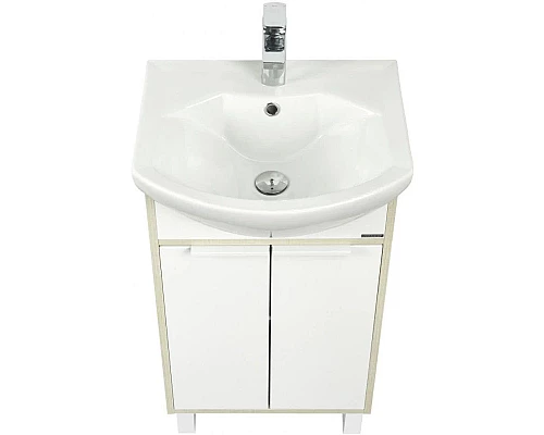 Приобрести Комплект мебели белый глянец/ясень фабрик 50,5 см Акватон Рико 1A212401RIB90 + 1WH207781 + 1A212302RIB90 в магазине сантехники Santeh-Crystal.ru