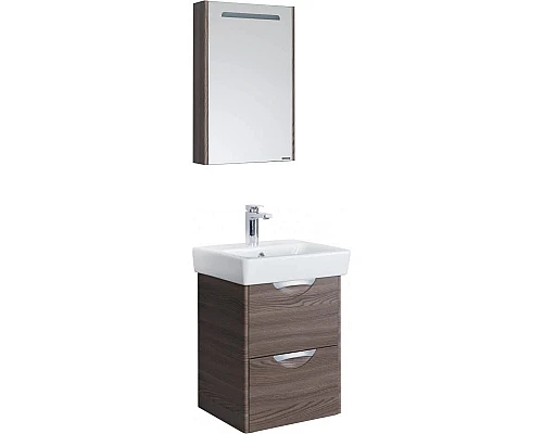 Заказать Комплект мебели дуб макиато 50 см Акватон Сильва 1A211701SIW50 + 1WH302184 + 1A215502SIW5L в магазине сантехники Santeh-Crystal.ru