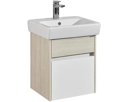Приобрести Комплект мебели белый глянец/ясень фабрик 50 см Акватон Верди 1A195901VDAV0 + 1WH302184 + 1A195802VDAV0 в магазине сантехники Santeh-Crystal.ru