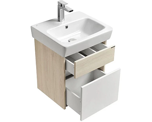 Приобрести Комплект мебели белый глянец/ясень фабрик 50 см Акватон Верди 1A195901VDAV0 + 1WH302184 + 1A195802VDAV0 в магазине сантехники Santeh-Crystal.ru