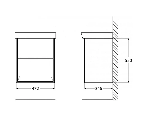 Заказать Тумба Rovere Scuro 47,2 см BelBagno Neon NEON-500-1C-SO-RS в магазине сантехники Santeh-Crystal.ru