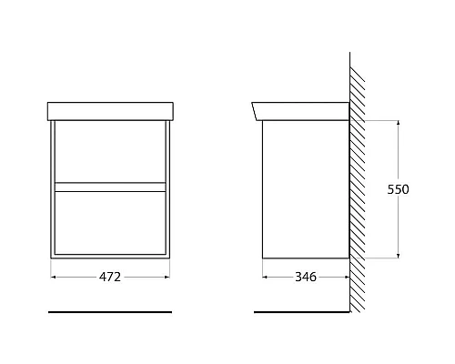 Купить Тумба Pino Bianco 47,2 см BelBagno Neon NEON-500-2C-SO-PB в магазине сантехники Santeh-Crystal.ru