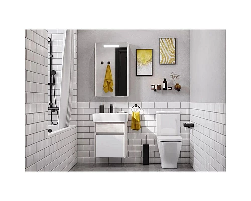 Приобрести Комплект мебели белый глянец/ясень фабрик 50 см Акватон Верди 1A195901VDAV0 + 1WH302184 + 1A195802VDAV0 в магазине сантехники Santeh-Crystal.ru