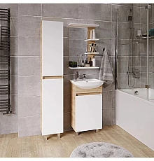 Комплект мебели дуб сонома/белый глянец 46 см Grossman Поло 104501 + 306 + 204701