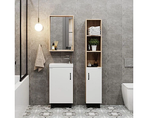 Заказать Тумба дуб сонома/белый матовый 45 см Onika Тимбер 104508 в магазине сантехники Santeh-Crystal.ru