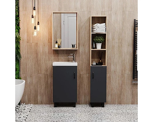 Приобрести Тумба дуб сонома/серый матовый 45 см Onika Тимбер 104509 в магазине сантехники Santeh-Crystal.ru