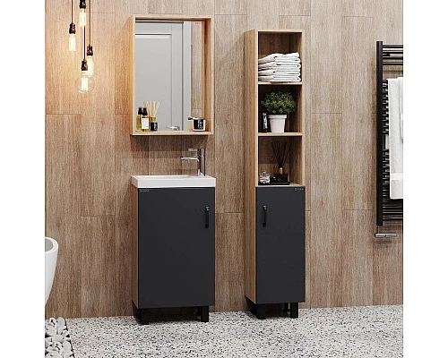 Приобрести Тумба дуб сонома/серый матовый 45 см Onika Тимбер 104509 в магазине сантехники Santeh-Crystal.ru