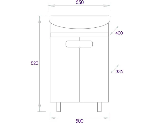 Купить Тумба белый глянец/кастелло 50 см Onika Харпер 105557 в магазине сантехники Santeh-Crystal.ru