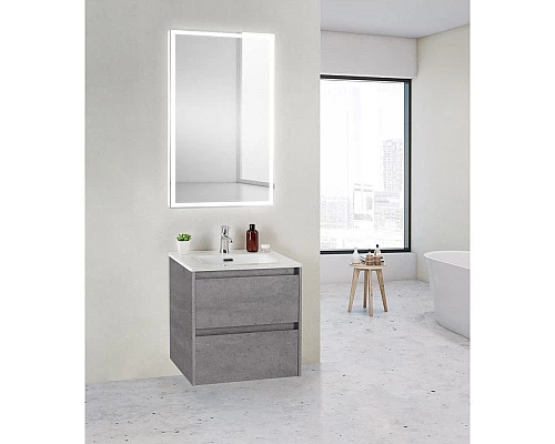 Купить Тумба Cemento Grigio 50 см BelBagno Kraft KRAFT 39-500/390-2C-SO-CG в магазине сантехники Santeh-Crystal.ru