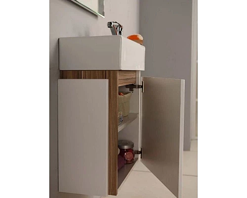 Купить Тумба белый глянец/эбони светлый 44,7 см Акватон Эклипс 1A172801EK49R в магазине сантехники Santeh-Crystal.ru