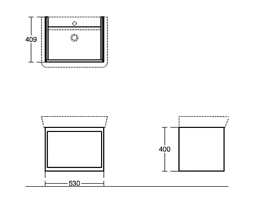 Приобрести Тумба белый глянец/белый матовый 60 см 1 ящик Ideal Standard Connect Air Cube E0846B2 в магазине сантехники Santeh-Crystal.ru