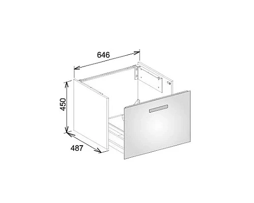 Приобрести Тумба белый глянец/белое стекло 64,6 см KEUCO Royal Universe 32750210000 в магазине сантехники Santeh-Crystal.ru