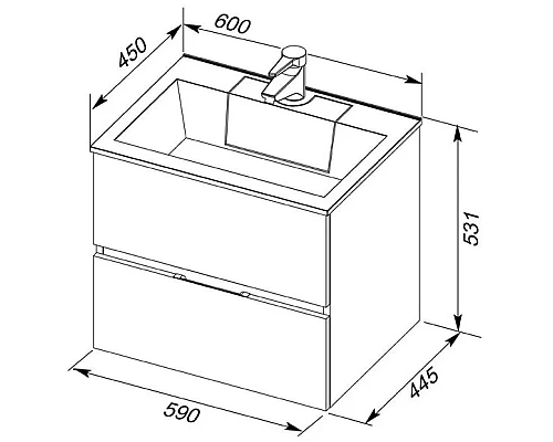 Заказать Тумба белый 59 см Aquanet Алвита 00184301 в магазине сантехники Santeh-Crystal.ru