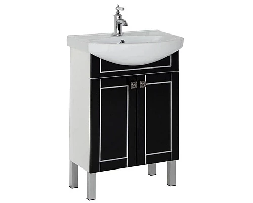 Заказать Тумба черный/патина серебро 55,4 см Aquanet Честер 00186102 в магазине сантехники Santeh-Crystal.ru